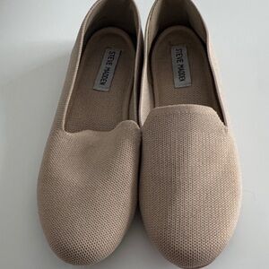 Steve Madden Knit Slip-On Flats in Light Beige